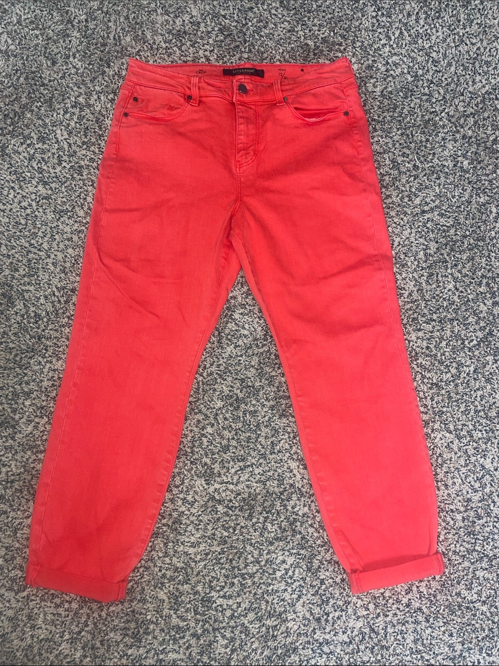 Liverpool Bright Red Ankle Cropped Jeans